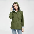 thumbnail image 4 of Vedolay Women's Anoraks Zip Jacket Hoodie Sports Riding Outwear Coat Army Green,3XL, 4 of 5
