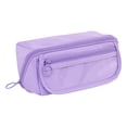thumbnail image 2 of Cute Canvas Pencil Cases, Zipper Pencil Pouch Big Capacity Special Pencil Cases Storage Bag - Purple, 2 of 5