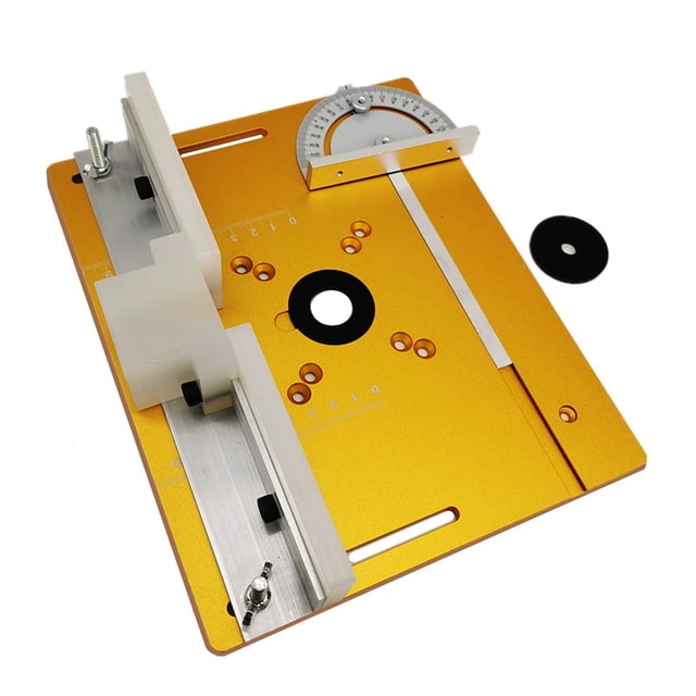 Aluminum Router Table Insert Plate W/ Miter Gauge for Woodworking Benches Table Saw Multifunctional Trimmer Engraving Machine ,Easy to Use