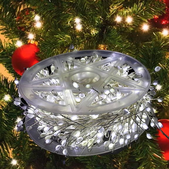 LED Copper Wire Light String for Christmas Tree,8 Modes Fairy Lights,Lights for Indoor Outdoor Holiday Home, Wedding,Party Decor(remote control)(True White-Silver Line, 24m 800lights)
