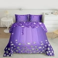 thumbnail image 2 of Feelyou Chic Bling Diamond Full Size Comforter Sets, Purple Sequin Print Bedding Comforter Set, Modern Fashion Reversible Bedding Sets, Luxury Bedroom Decor, 3pcs, 2 of 8