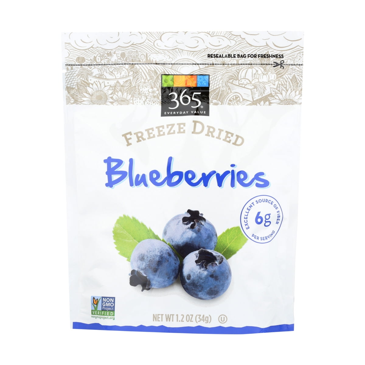 Pack of 3 Freeze Dried Blueberries, 1.2 oz