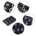 thumbnail image 3 of PU Leather Zipper Card Case Credit Card Holder Small Wallets Colorful Dog Paw Prints, 3 of 7