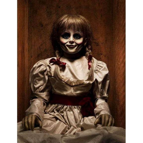 5D DIY Annabelle Full Round Diamond Painting Horror Movie Character Cross Stitch Embroidery Rhinestone Mosaic Home Decor 12x16 inch