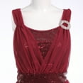 thumbnail image 5 of IBTOM CASTLE Women Sleeveless Sequin Elegant Lyrical Dance Long Dress Ballet Flowy Chiffon Mesh Tulle Skirt Dance Wear M Wine Red, 5 of 8