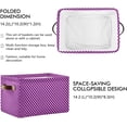 thumbnail image 3 of Storage Basket Polka Dots Purple Foldable Canvas Laundry Baskets Bin Waterproof Inner Layer with Sturdy Handles for Toy Nursery Blanket Clothes 2 Pack, 3 of 7