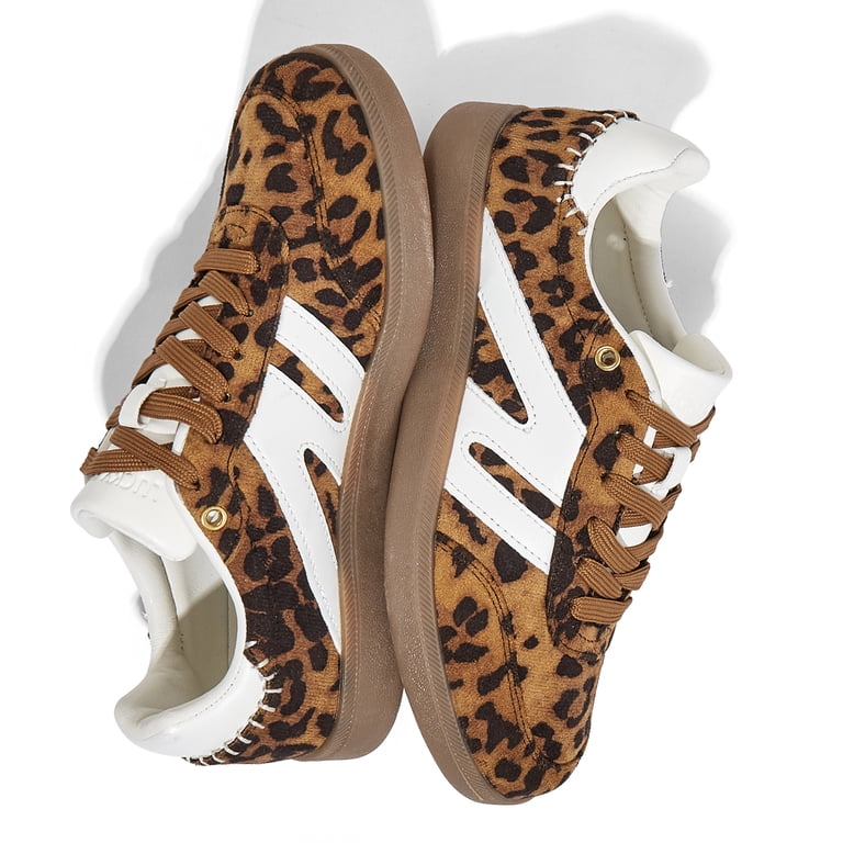 LUCKY STEP Womens Classic Retro Gum Sole Fashion Sneakers Genuine