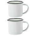 thumbnail image 4 of HERFIER 2Pcs Enamel Cups Vintage Enamel Mugs Handheld Water Cups Exquisite Water Mugs Camping Cups 3.14x2.36x2.36in, 4 of 8