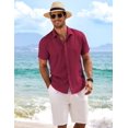 thumbnail image 3 of COOFANDY Men's Casual Linen Button Down Shirt Short Sleeve Beach Shirt, 3 of 6