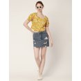 thumbnail image 5 of Moomaya Crop Tops For Women, Square Neck, Short Puff Sleeve, Buttoned Casual Summer Top, 5 of 8