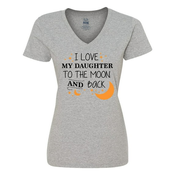 Inktastic I Love My Daughter To The Moon and Back Women's V-Neck T-Shirt
