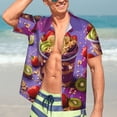 thumbnail image 5 of Lsque Fruit Parfait Colorful pattern Hawaiian Shirt for Men, Unisex Summer Beach Casual Short Sleeve Button Down Shirts-3X-Large, 5 of 9