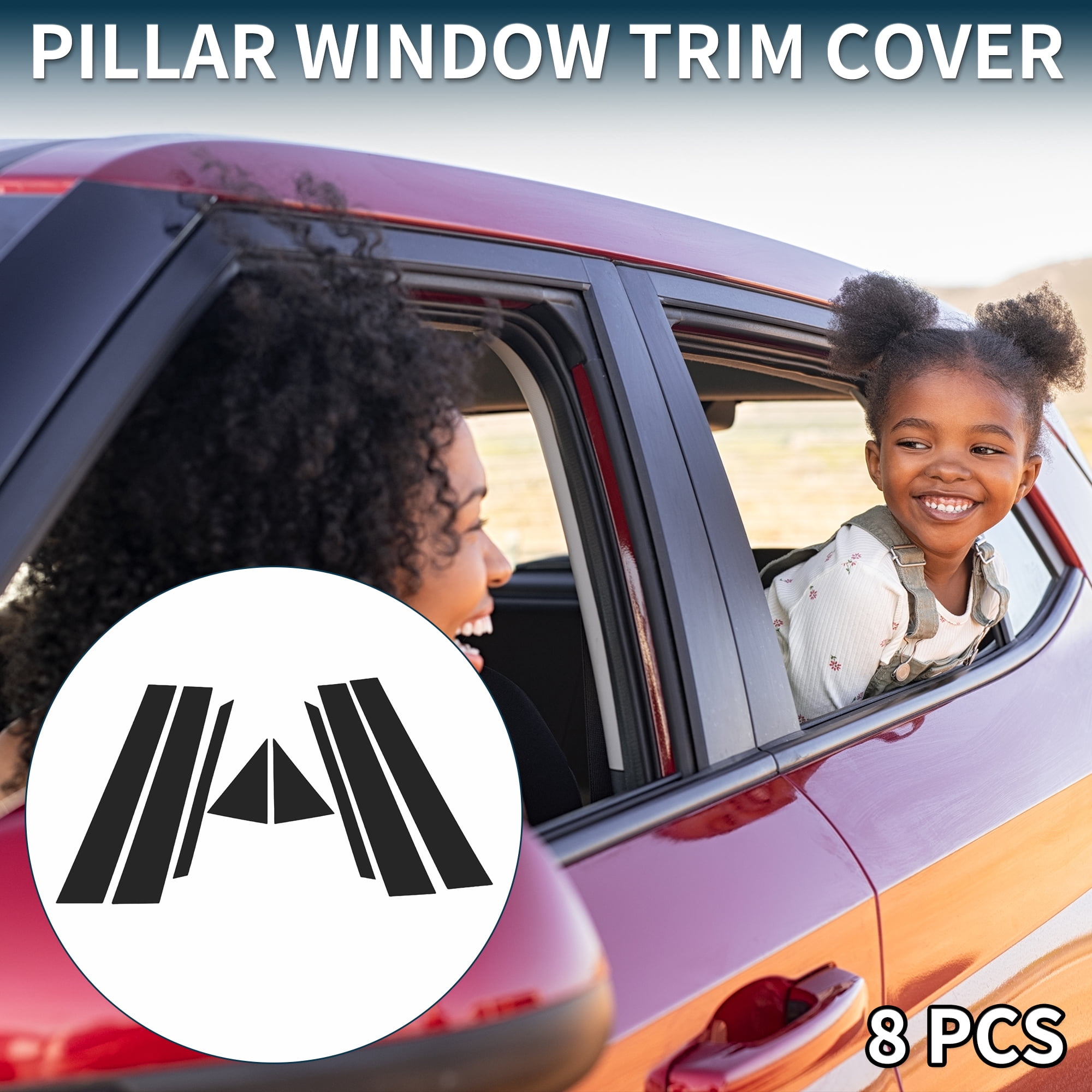 Unique Bargains 8Pcs Door Pillar Window Trim For Toyota Prius 2010-2015 Black