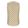 thumbnail image 5 of Charella Ladies Tank Tops Loose Fit Summer Polka Dots Keyhole Neck Sleeveless T Shirts Casual Trendy Pleated Tunic Blouses (XL, Khaki), 5 of 6