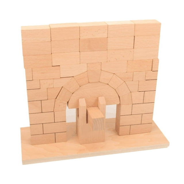 HLONK 1Set Roman Arch Bridge Stacking Building Block Brain Developmental Geometry Training Wooden Stacking Block Game
