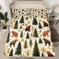 thumbnail image 2 of Homewish Jungle Bear Bed Sheets,Wild Animal King Sheets,Rustic Pine Tree Sheet Set For Boys Teens,Ultra Soft Home Decor,4-Piece, 2 of 7