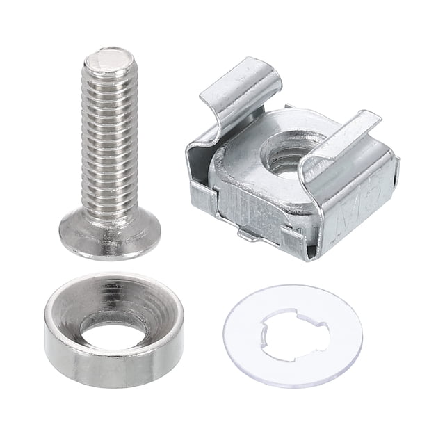Uxcell Rack Mount Cage Nut, Carbon Steel Rack Screws for Server Cabinets and Audio Equipment M5 x 18mm