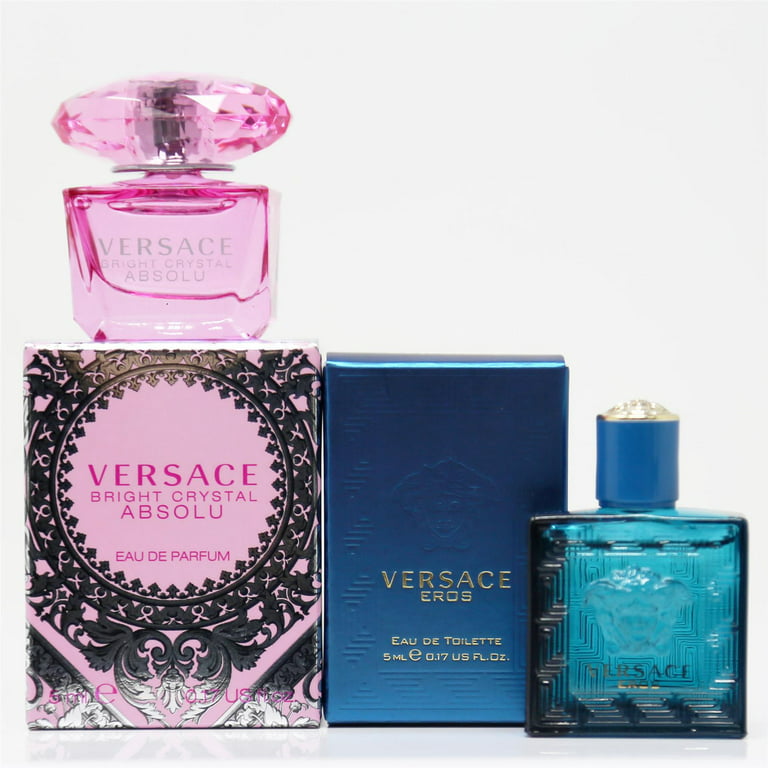 Versace Bright Crystal Absolu EDP 5ml and Eros Men EDT 5ml 2pk Kit