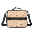 thumbnail image 2 of Cat Head Beige Pattern Insulated Lunch Bag with Shoulder Strap and Bottle Holder,Bento School Lunch Bag Box,11x9.5x3.5 Inches, 2 of 5