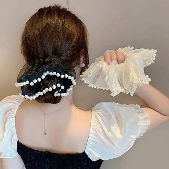 2 Pcs Extra Large Scrunchies for Women Large Scrunchie Satin Oversized Silk Thick Elastic Hair Ties Jumbo Hair Scrunchies for Buns, Sleep & Ponytail - 7Inches