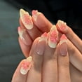 thumbnail image 5 of Women’s Press On Nails – Handmade Almond Shape with 3D Floral Design, Thick Layered Gel Acrylic, Reusable Artistic Fake Nails Set (10Pcs) (101, Short), 5 of 8