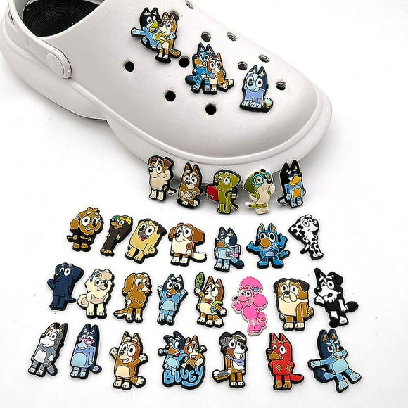 30pcs Cartoon Bluey Dog Shoe Charms Decoration For Diy Croc Clog Sandals Accessories