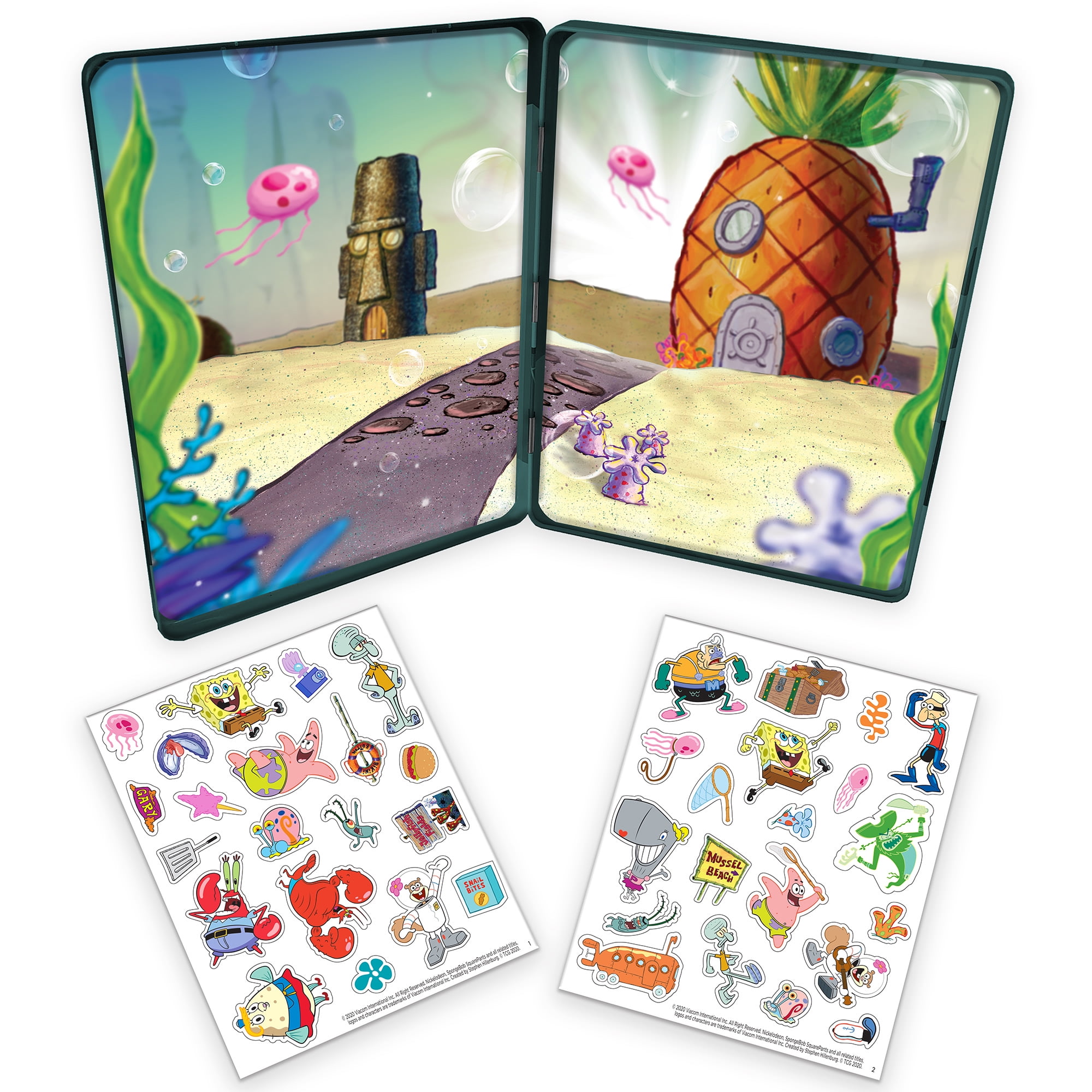 Magnetic Creations Tin: Spongebob - Creative Storytelling Playset, 40 Pop-Out Magnets, Beautiful Play Scene, Mix & Play Toy, Kids-Toddlers Ages 3+
