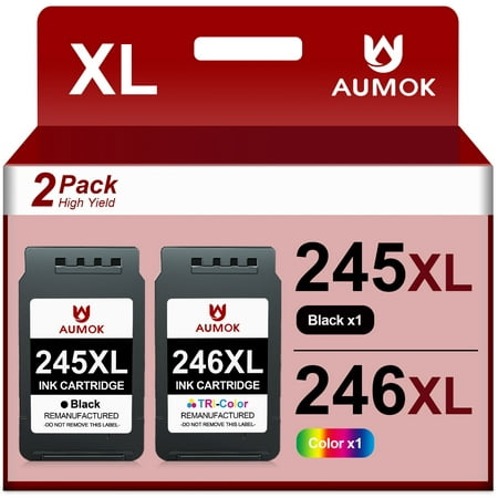 245XL Ink Cartridges Replacement for Canon Ink 245 and 246 for MX490 MX492 MG2522 TS3100 TS3122 TS3300 TS3322 TS3320 TR4500 TR4520 TR4522 MG2500 Printer,2 Pack