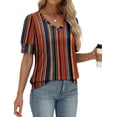thumbnail image 4 of WIHOLL Womens Tops Vneck Puff Sleeve Buttons Summer Ladies Shirts Plus Size Blouses Dressy Casual Spring Outfits, 4 of 11