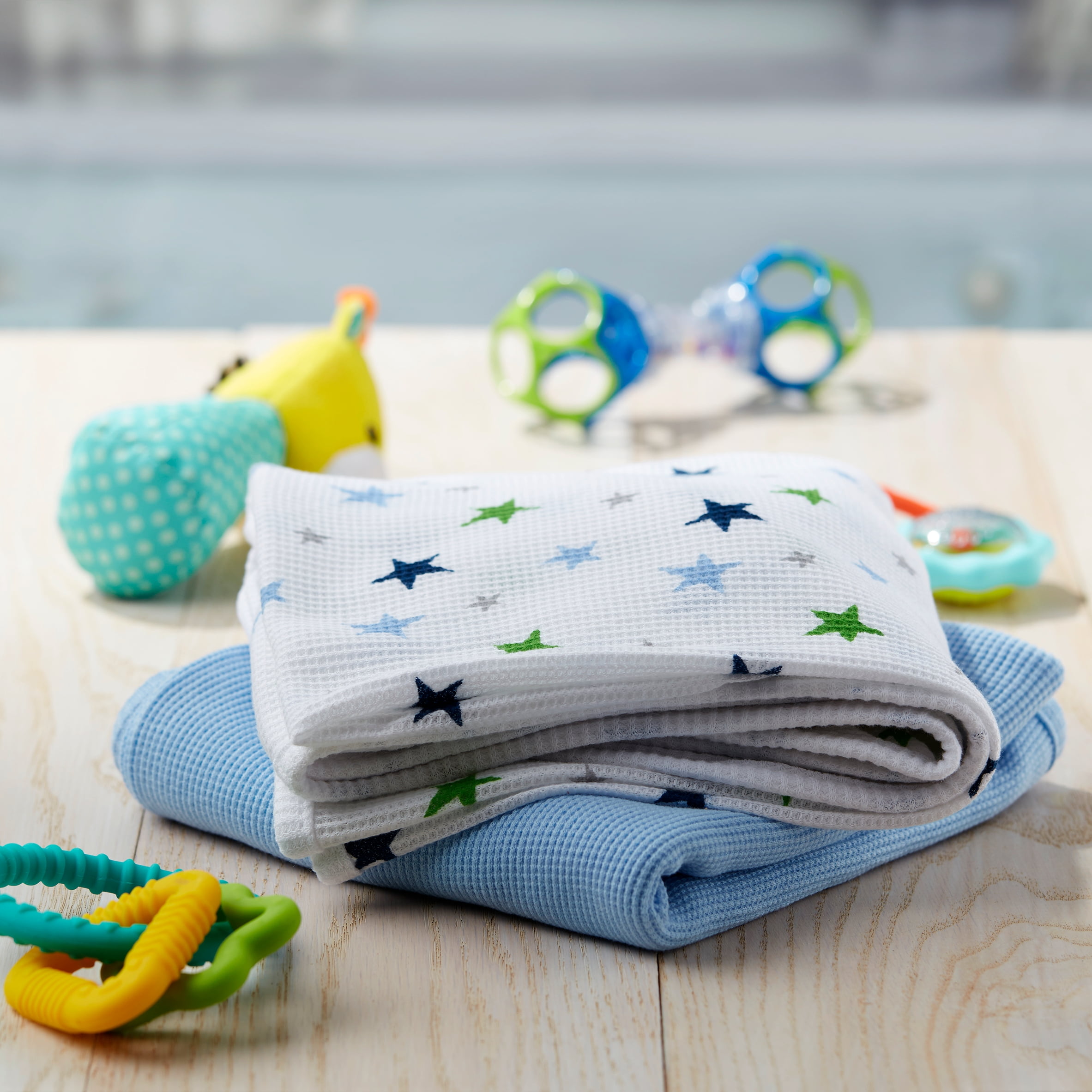 Parent s Choice Thermal Receiving Blankets Blue 2 Pack Walmart