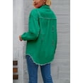 thumbnail image 4 of Solid Color Distressed Jacket, Dark Olive, Small, 4 of 5