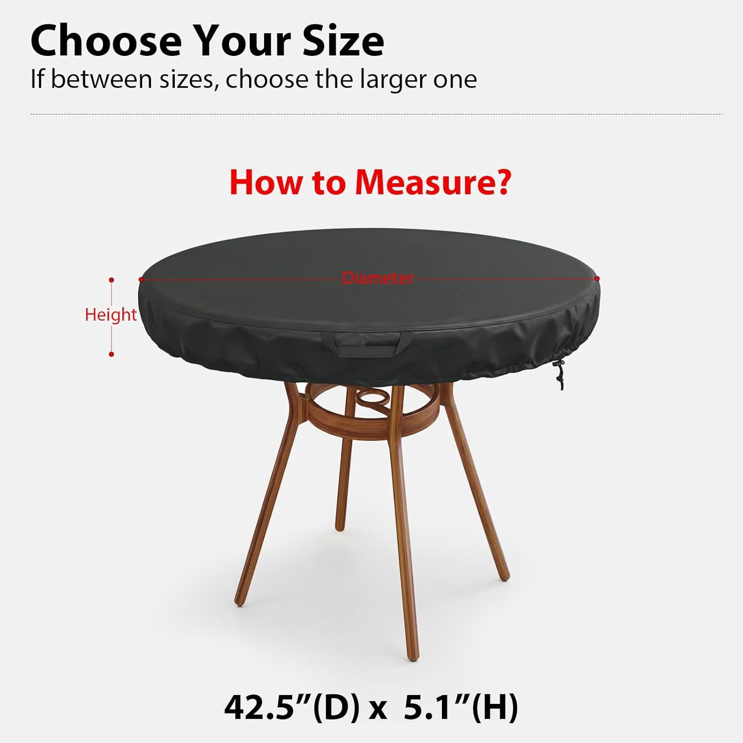 Heavy Duty Patio Table Cover, Gas Firepit Cover Waterproof Outdoor Furniture Cover