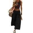 thumbnail image 2 of Women's Pants Fashion Casual Pants For Women Loose Wide Leg Track Pockets Elastic Waist Hiking, 2 of 7
