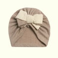 thumbnail image 3 of Super Soft Stretchy Girl Turban Hats with Bow Knot Beanies Hats Caps Bonnets Beanies Headwraps for Girls Boys 0-3 Years under $10, 3 of 3