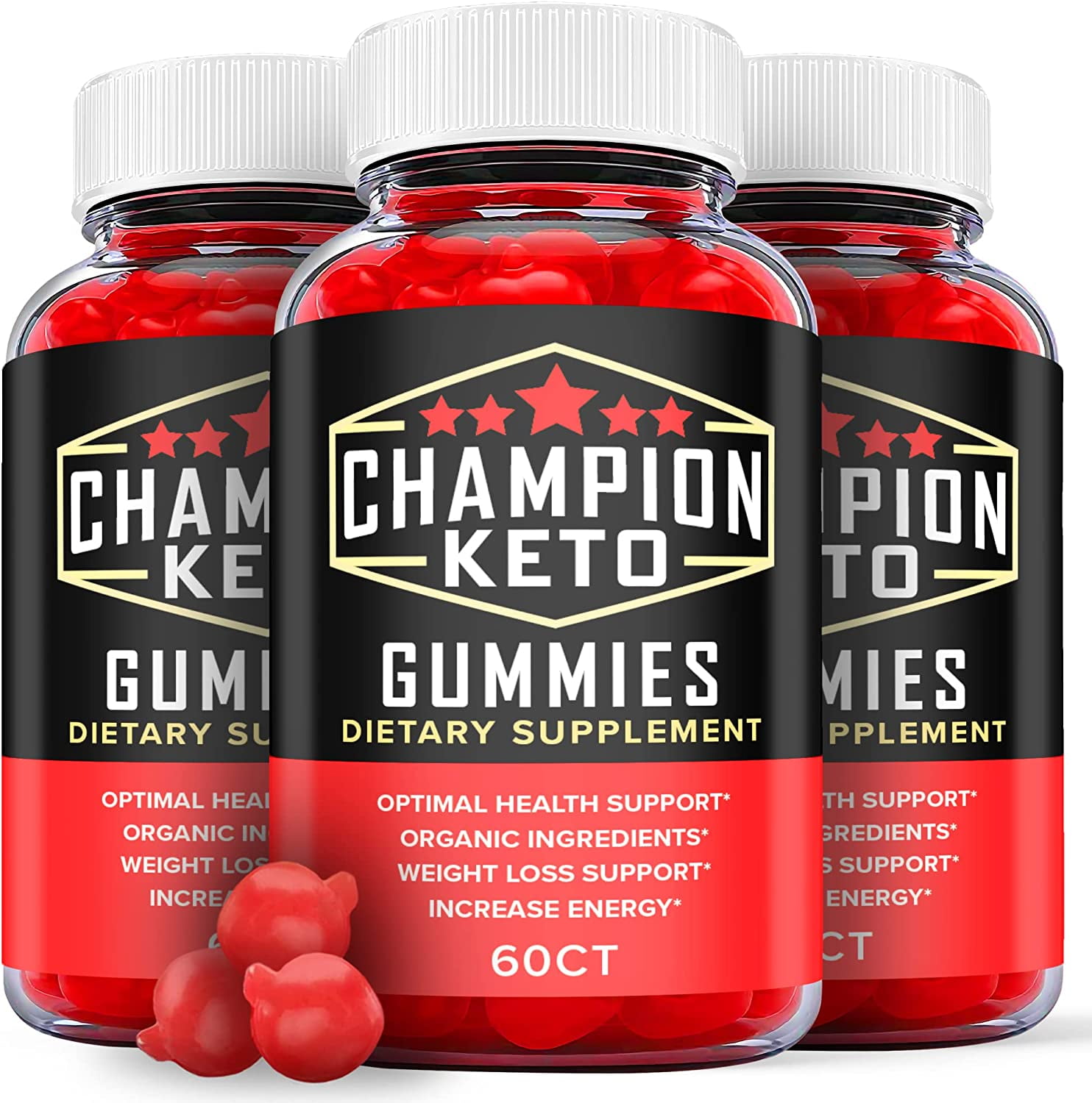 (3 Pack) Champion Keto ACV Gummies Supplement for Weight Loss