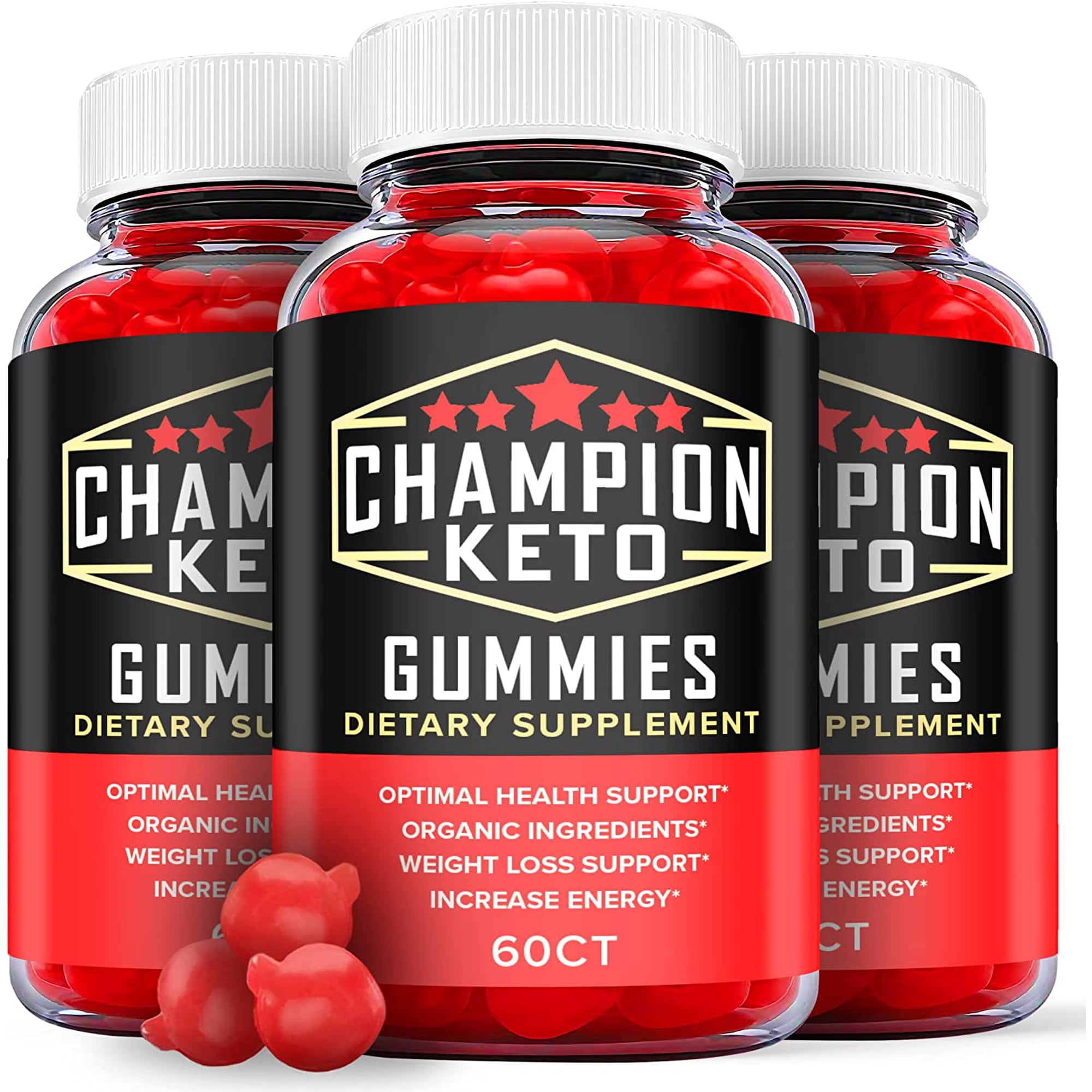 (3 Pack) Champion Keto ACV Gummies - Supplement for Weight Loss - Energy & Focus Boosting Dietary Supplements for Weight Management & Metabolism - Fat Burn - 180 Gummies