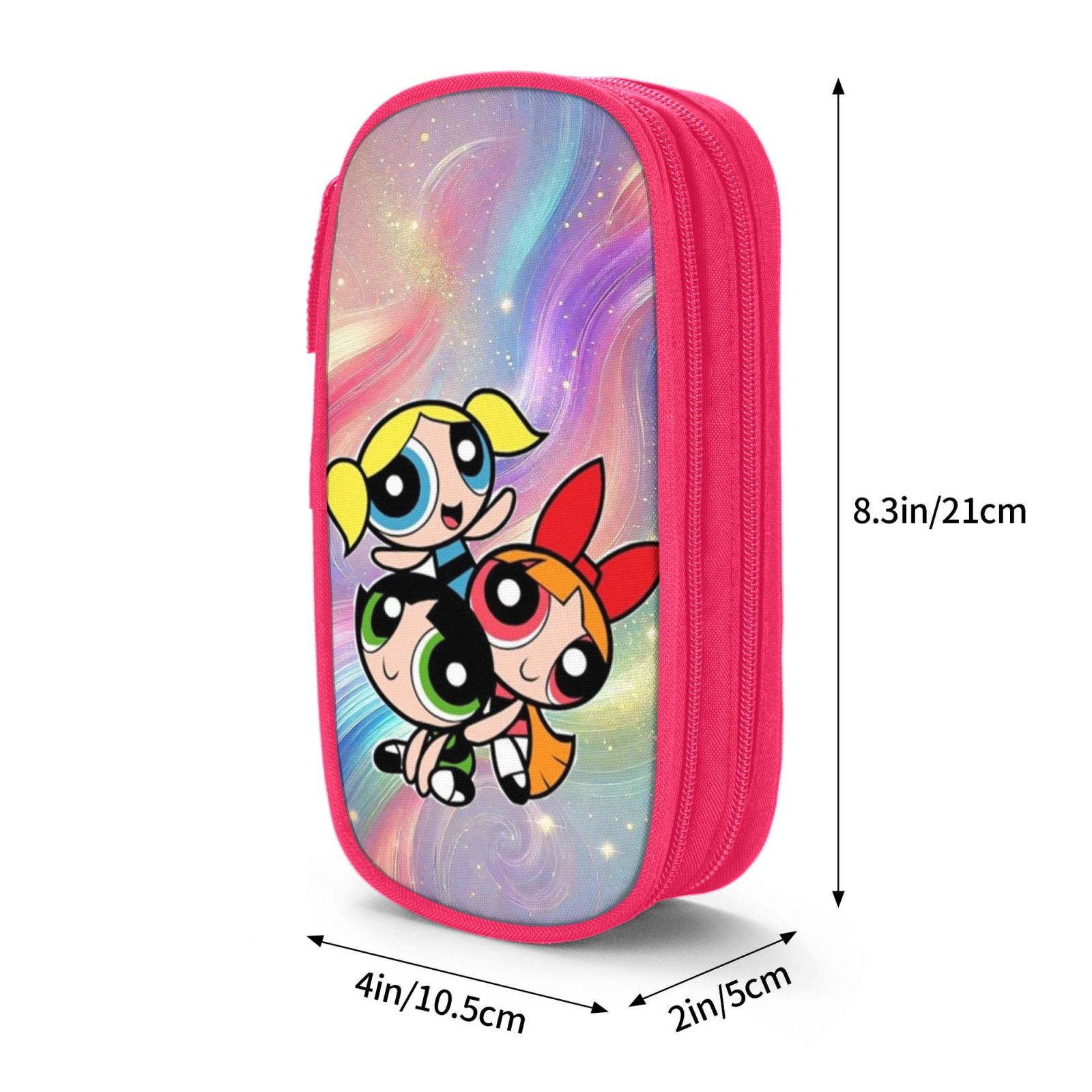 The Powerpuff Gi-rls Pencil Case Large Capacity Pencil Pouch Pen Bag Office Stationery Organizer Travel Makeup Bag Pink