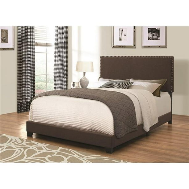 Benzara BM182813 Fabric Upholstered California King Size Platform Bed ...