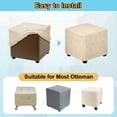 thumbnail image 4 of Jacquard Square Ottoman Cover Fit Length 27"-32", M-Large, Khaki, 4 of 6