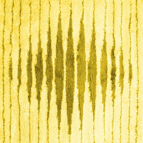 Ahgly Company Indoor Square Solid Yellow Modern Area Rugs, 7' Square