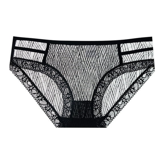Sunvit-Panties Womens Lace Low-Rise Bikini Underwear - Nylon Spandex Comfortable Breathable, Black, Size XL - Feminine Alluring for Daily & Date Nights