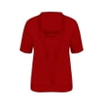 thumbnail image 4 of Womens Summer Tops Trendy 2 in 1 Blouses Short Sleeve Shirts Casual T Shirts Beach Vacation Clothes (2XL, Red), 4 of 5