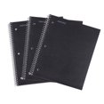 thumbnail image 1 of Mintra Office Durable Spiral Notebooks 1 Subject (Black Wide Ruled 3 Pack) 100 Sheets Poly Pocket Moisture Resistant Cover Strong Chipboard back For School Office Business, 1 of 1