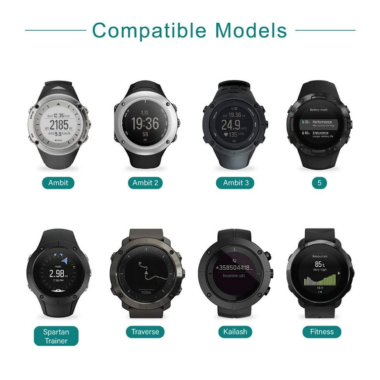 Charger Compatible with Suunto 3 Fitness Suunto 5 Traverse Kailash Spartan Trainer Ambit 1 2 3 USB Walmart