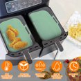 thumbnail image 2 of SEARCHI Air Fryer Silicone Pot, Reusable Silicone Pot for Ninjas Dual Air Fryer Liners Double Air Fryer Silicone Air Fryer Basket Air Fryer Rack Rectangle Accessories for Oven Microwave, 2 of 7