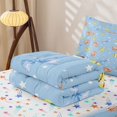 thumbnail image 5 of meiyoeat Blue Softball Bow Zipper Twin Comforter Sets with Fitted Sheet and 2 Pillowcases for Girls, Cute Ball Glove Print Zipper Bedding Set, Star Reversible, 4-Piece, 5 of 7