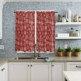 thumbnail image 3 of Red Snowflake Christmas Window Curtains 63 Inch Length - 2 Panels, Rod Pocket Curtain Panels, Xmas Snowflake Vintage Window Treatment for Bedroom/Kitchen/Bathroom Windows, 42W x 63L Inch, 3 of 5