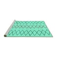 thumbnail image 2 of Ahgly Company Machine Washable Indoor Round Solid Turquoise Blue Modern Area Rugs, 6' Round, 2 of 4