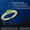 thumbnail image 2 of Gem Stone King 14K Two Tone Gold Green Peridot and Lab Grown Diamond Engagement Ring for Women | 1.15 Cttw | Heart Shape 5MM | Gemstone August Birthstone | Size 5, 2 of 6