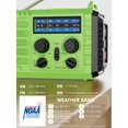 thumbnail image 3 of Radio meteorológica Raynic, 5000 mAh, manivela solar de emergencia, verde, 3 of 8